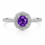 Royal Amethyst Halo Ring – ZILVARA